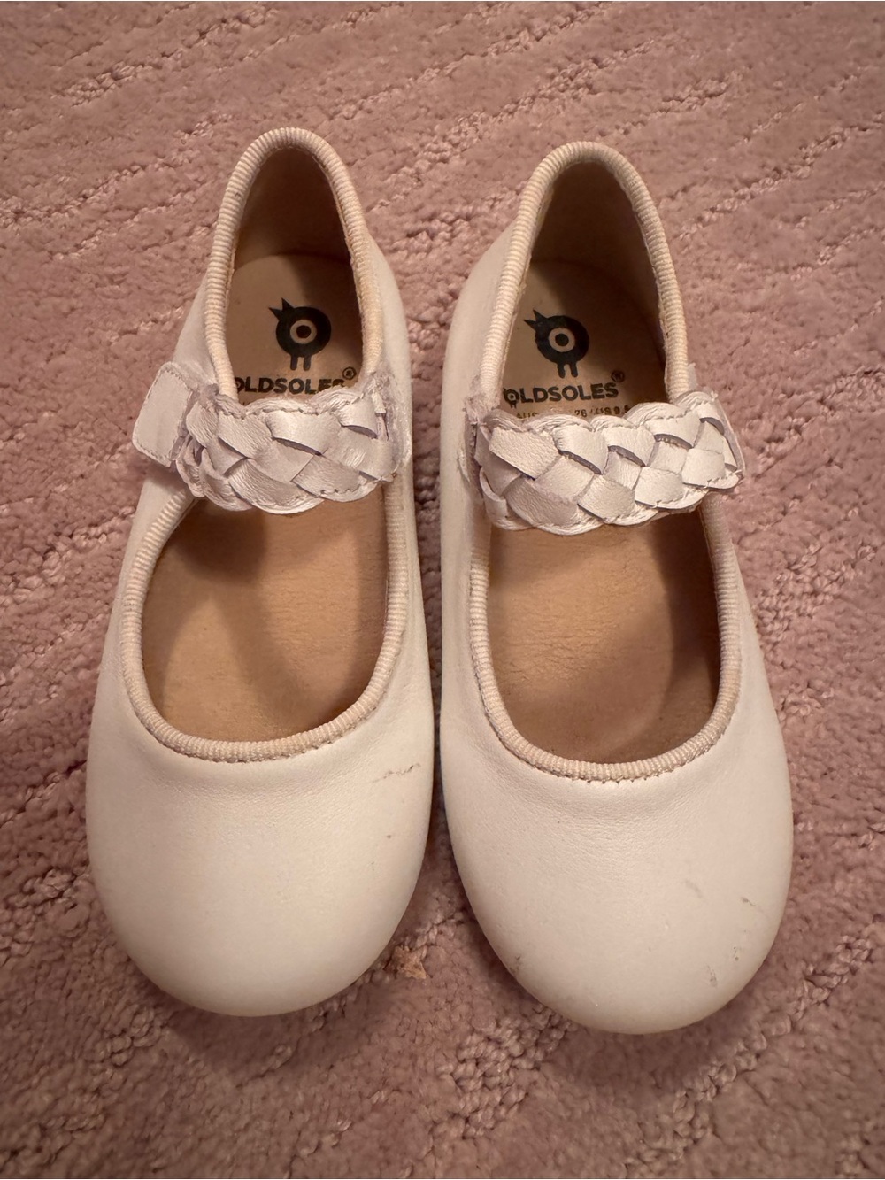 Old Soles White Braided Strap Mary Jane Shoes